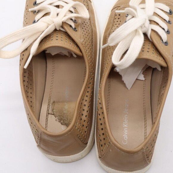 Calvin Klein Marigold Leather Fashion Sneakers Women's Size 8 (EU 38)Brown Shoes - Picture 14 of 16